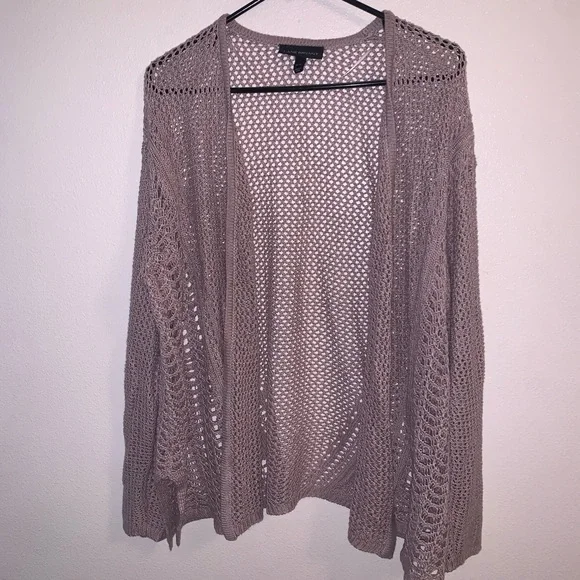 Lane Bryant Sweaters Lane Bryant Purple Crochet Knit Cardigan